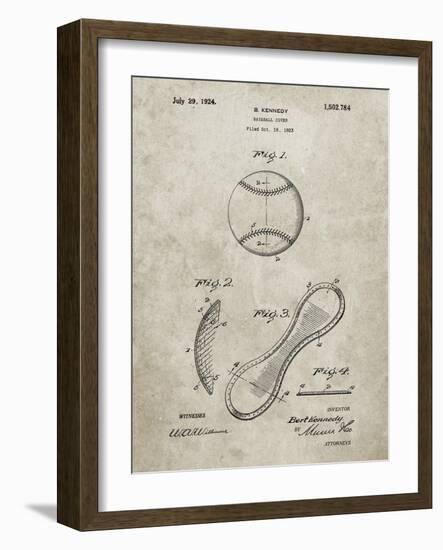 PP271-Sandstone Vintage Baseball 1924 Patent Poster-Cole Borders-Framed Giclee Print