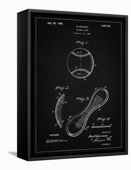 PP271-Vintage Black Vintage Baseball 1924 Patent Poster-Cole Borders-Framed Stretched Canvas