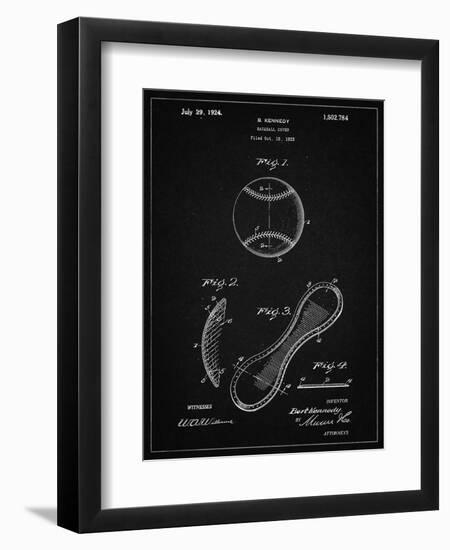 PP271-Vintage Black Vintage Baseball 1924 Patent Poster-Cole Borders-Framed Premium Giclee Print