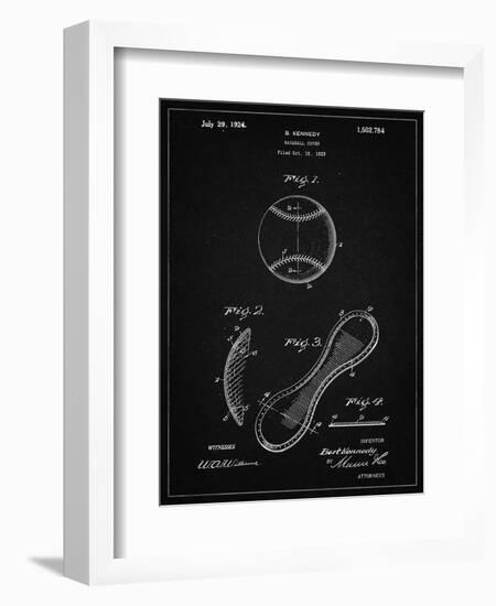 PP271-Vintage Black Vintage Baseball 1924 Patent Poster-Cole Borders-Framed Giclee Print