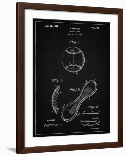 PP271-Vintage Black Vintage Baseball 1924 Patent Poster-Cole Borders-Framed Giclee Print