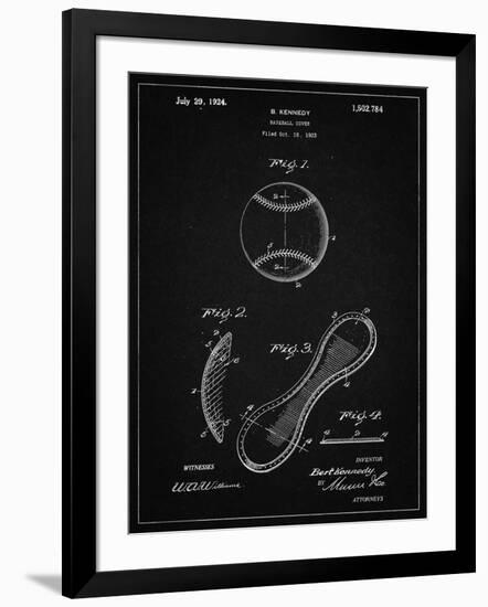 PP271-Vintage Black Vintage Baseball 1924 Patent Poster-Cole Borders-Framed Giclee Print