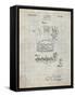 PP272-Antique Grid Parchment Denkert Baseball Glove Patent Poster-Cole Borders-Framed Stretched Canvas