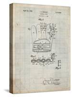 PP272-Antique Grid Parchment Denkert Baseball Glove Patent Poster-Cole Borders-Stretched Canvas