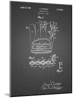 PP272-Black Grid Denkert Baseball Glove Patent Poster-Cole Borders-Mounted Giclee Print