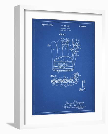 PP272-Blueprint Denkert Baseball Glove Patent Poster-Cole Borders-Framed Giclee Print