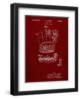 PP272-Burgundy Denkert Baseball Glove Patent Poster-Cole Borders-Framed Giclee Print