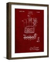 PP272-Burgundy Denkert Baseball Glove Patent Poster-Cole Borders-Framed Giclee Print