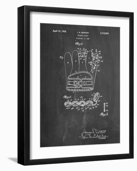 PP272-Chalkboard Denkert Baseball Glove Patent Poster-Cole Borders-Framed Giclee Print