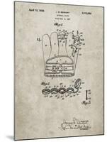 PP272-Sandstone Denkert Baseball Glove Patent Poster-Cole Borders-Mounted Giclee Print