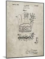 PP272-Sandstone Denkert Baseball Glove Patent Poster-Cole Borders-Mounted Giclee Print