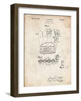 PP272-Vintage Parchment Denkert Baseball Glove Patent Poster-Cole Borders-Framed Giclee Print