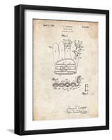 PP272-Vintage Parchment Denkert Baseball Glove Patent Poster-Cole Borders-Framed Giclee Print