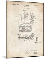 PP272-Vintage Parchment Denkert Baseball Glove Patent Poster-Cole Borders-Mounted Giclee Print