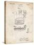 PP272-Vintage Parchment Denkert Baseball Glove Patent Poster-Cole Borders-Stretched Canvas