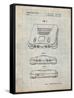 PP276-Antique Grid Parchment Nintendo 64 Patent Poster-Cole Borders-Framed Stretched Canvas