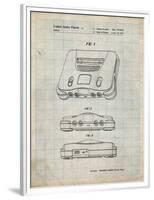 PP276-Antique Grid Parchment Nintendo 64 Patent Poster-Cole Borders-Framed Premium Giclee Print