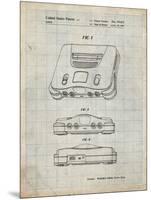 PP276-Antique Grid Parchment Nintendo 64 Patent Poster-Cole Borders-Mounted Premium Giclee Print
