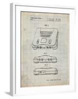 PP276-Antique Grid Parchment Nintendo 64 Patent Poster-Cole Borders-Framed Giclee Print