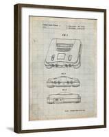 PP276-Antique Grid Parchment Nintendo 64 Patent Poster-Cole Borders-Framed Giclee Print