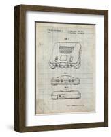 PP276-Antique Grid Parchment Nintendo 64 Patent Poster-Cole Borders-Framed Giclee Print