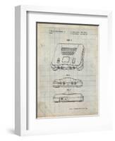 PP276-Antique Grid Parchment Nintendo 64 Patent Poster-Cole Borders-Framed Giclee Print