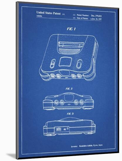 PP276-Blueprint Nintendo 64 Patent Poster-Cole Borders-Mounted Giclee Print