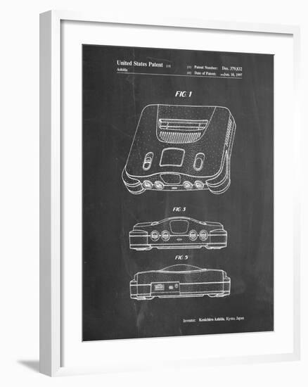 PP276-Chalkboard Nintendo 64 Patent Poster-Cole Borders-Framed Giclee Print