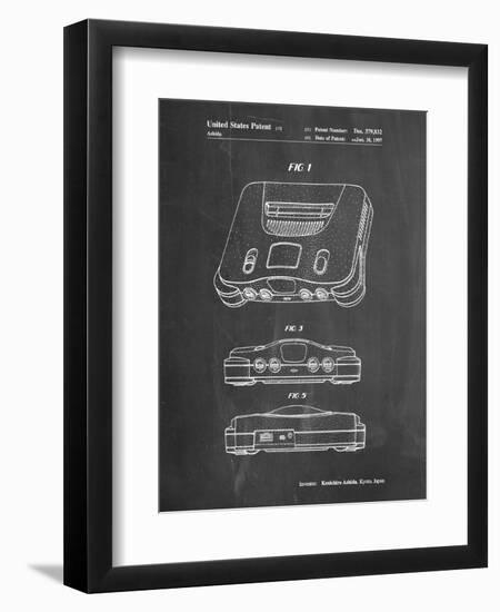 PP276-Chalkboard Nintendo 64 Patent Poster-Cole Borders-Framed Premium Giclee Print