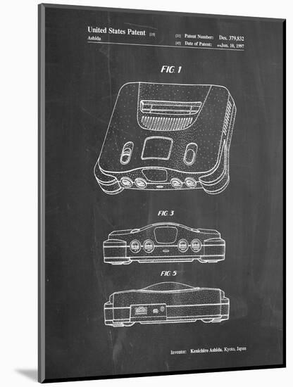 PP276-Chalkboard Nintendo 64 Patent Poster-Cole Borders-Mounted Giclee Print