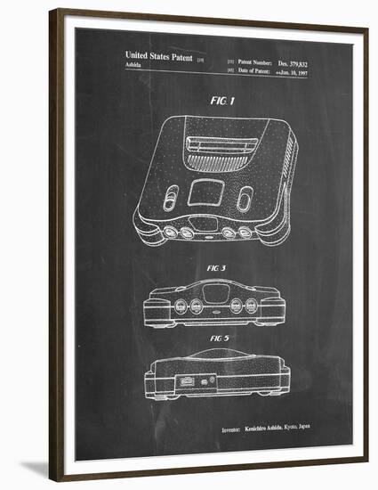 PP276-Chalkboard Nintendo 64 Patent Poster-Cole Borders-Framed Premium Giclee Print