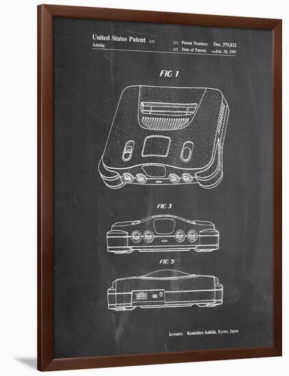 PP276-Chalkboard Nintendo 64 Patent Poster-Cole Borders-Framed Premium Giclee Print