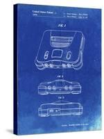 PP276-Faded Blueprint Nintendo 64 Patent Poster-Cole Borders-Stretched Canvas
