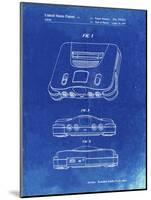 PP276-Faded Blueprint Nintendo 64 Patent Poster-Cole Borders-Mounted Giclee Print