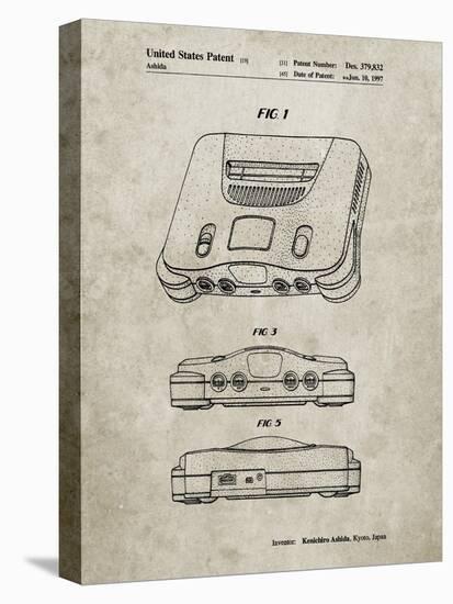 PP276-Sandstone Nintendo 64 Patent Poster-Cole Borders-Stretched Canvas