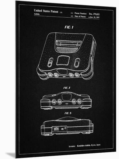 PP276-Vintage Black Nintendo 64 Patent Poster-Cole Borders-Mounted Giclee Print