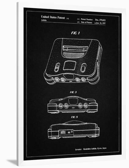 PP276-Vintage Black Nintendo 64 Patent Poster-Cole Borders-Framed Premium Giclee Print