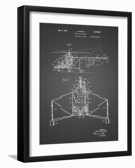 PP28 Black Grid-Borders Cole-Framed Giclee Print