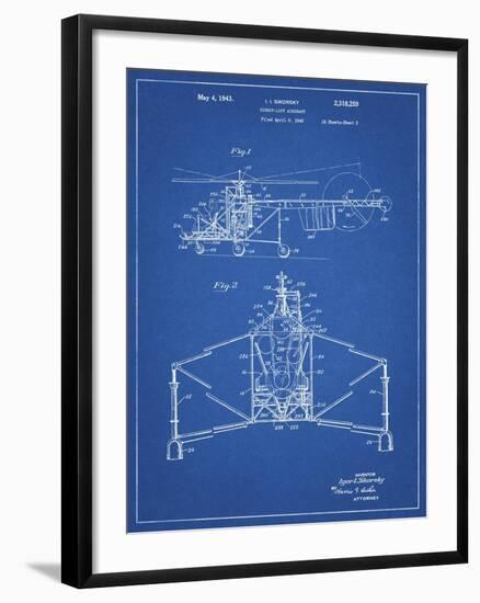 PP28 Blueprint-Borders Cole-Framed Giclee Print