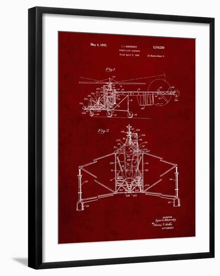 PP28 Burgundy-Borders Cole-Framed Giclee Print