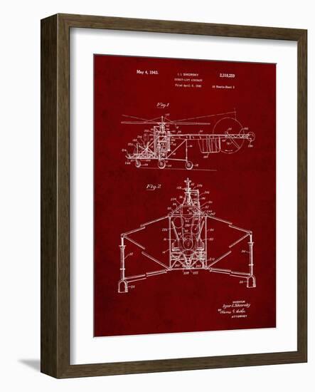 PP28 Burgundy-Borders Cole-Framed Giclee Print