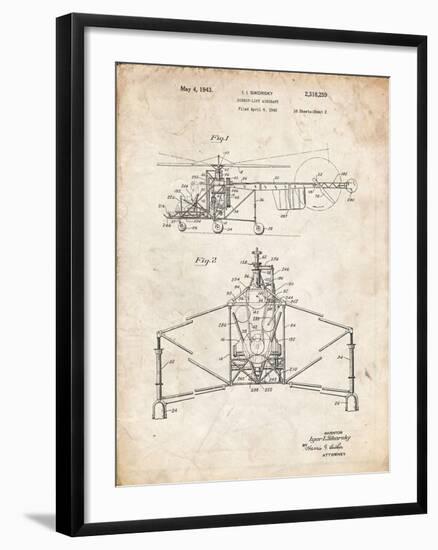 PP28 Vintage Parchment-Borders Cole-Framed Giclee Print