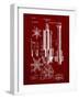 PP280-Burgundy Mining Drill Tool 1891 Patent Poster-Cole Borders-Framed Giclee Print