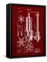 PP280-Burgundy Mining Drill Tool 1891 Patent Poster-Cole Borders-Framed Stretched Canvas