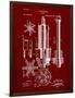 PP280-Burgundy Mining Drill Tool 1891 Patent Poster-Cole Borders-Framed Giclee Print