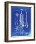 PP280-Faded Blueprint Mining Drill Tool 1891 Patent Poster-Cole Borders-Framed Giclee Print