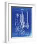 PP280-Faded Blueprint Mining Drill Tool 1891 Patent Poster-Cole Borders-Framed Giclee Print