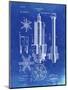 PP280-Faded Blueprint Mining Drill Tool 1891 Patent Poster-Cole Borders-Mounted Giclee Print