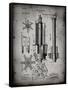 PP280-Faded Grey Mining Drill Tool 1891 Patent Poster-Cole Borders-Framed Stretched Canvas