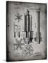 PP280-Faded Grey Mining Drill Tool 1891 Patent Poster-Cole Borders-Stretched Canvas